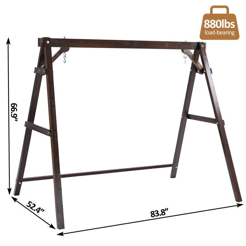 3-Person Porch Swing Frame | Solid Pine Wood A-Frame Stand