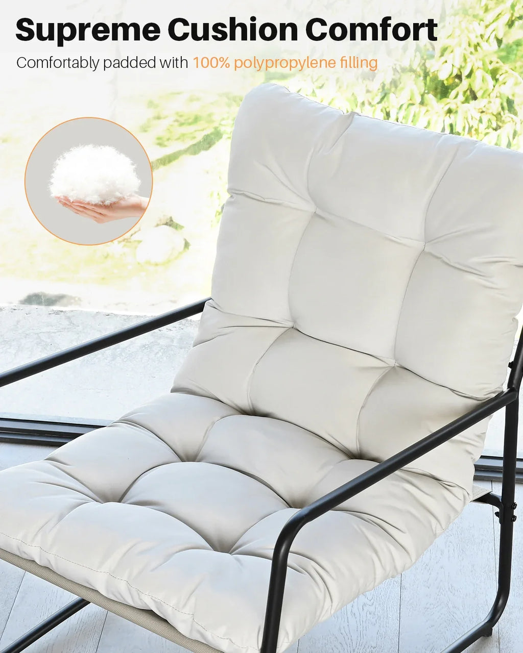 Modern Metal Patio Accent Chair - All-Weather Outdoor Lounge Seat
