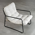 Modern Metal Patio Accent Chair - All-Weather Outdoor Lounge Seat