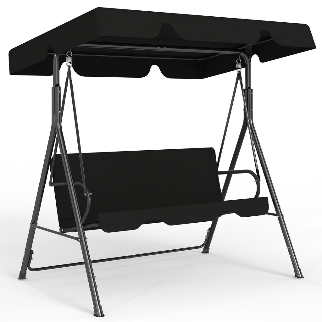 3-Person Outdoor Glider Swing - Steel Frame Patio & Backyard Bench