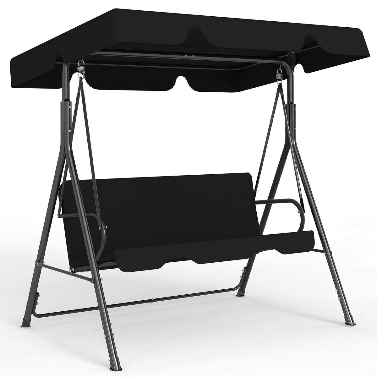 3-Person Outdoor Glider Swing - Steel Frame Patio & Backyard Bench
