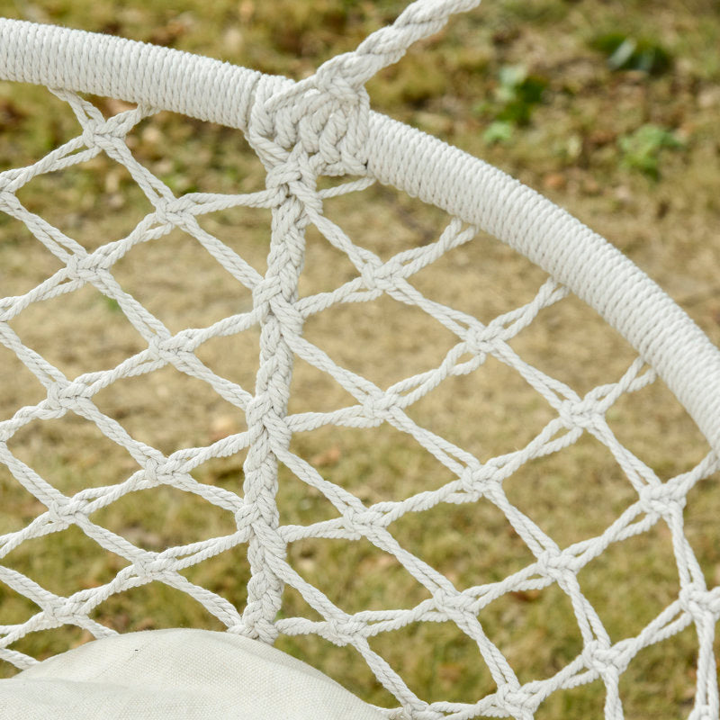 2-Person Macrame Hammock Chair - Cotton Rope Swing for Indoor & Outdoor