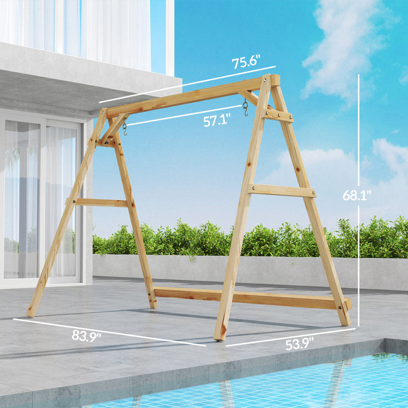 Wooden A-Frame Porch Swing Stand - Heavy Duty Outdoor Frame