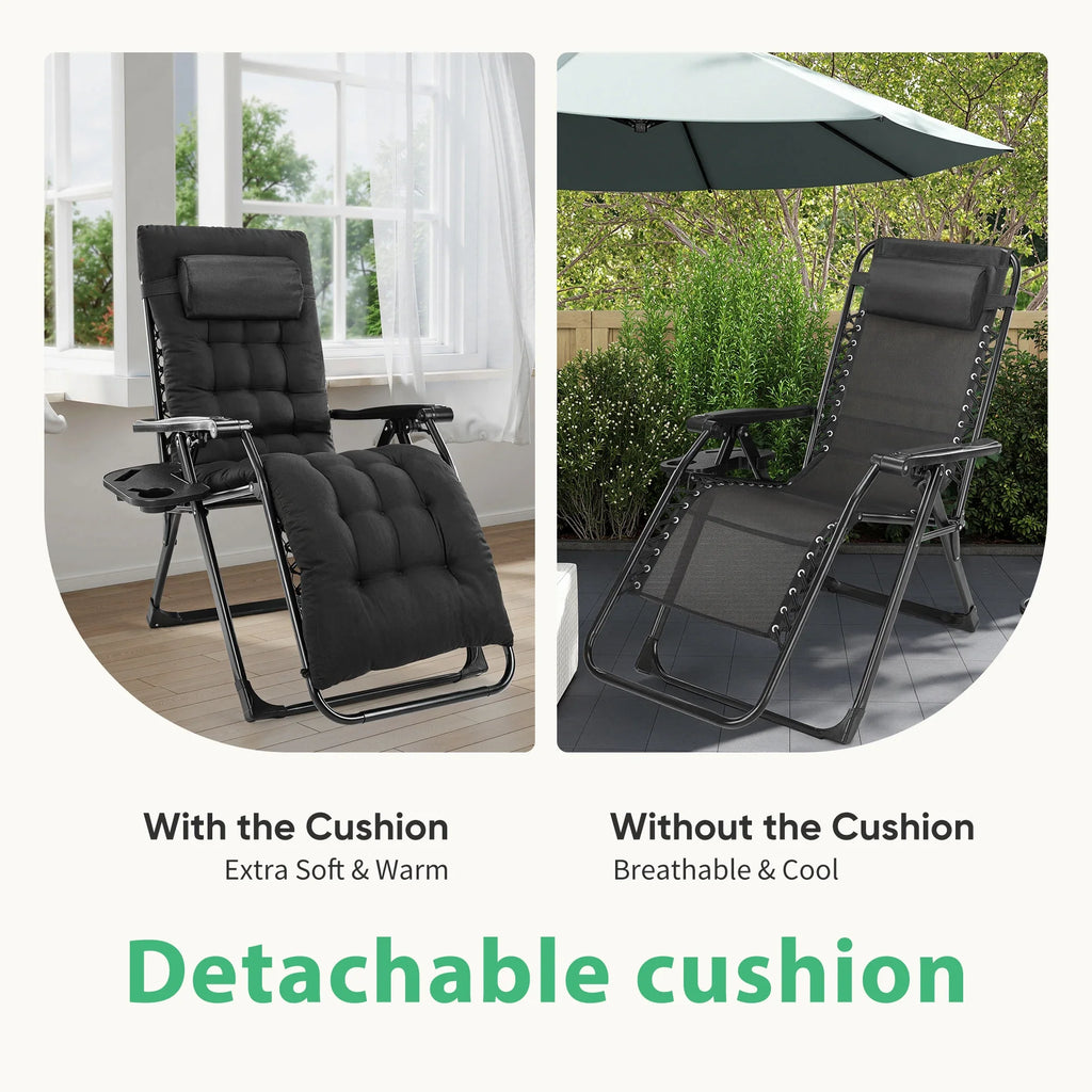 Zero Gravity Recliner Folding Patio Chair for Camping & Garden