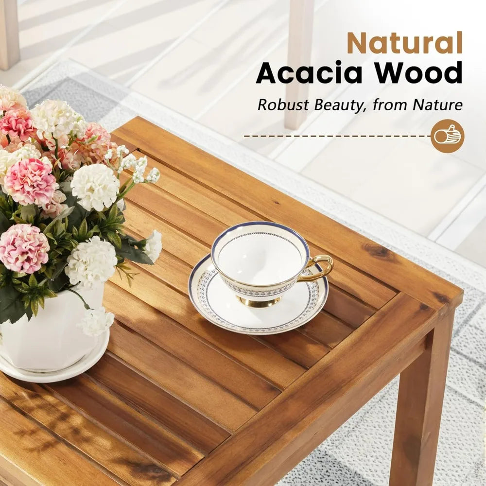 Acacia Wood Patio Conversation Set - 3/4 Piece Outdoor Furniture