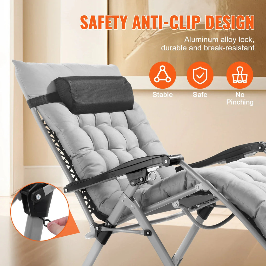 Heavy Duty Zero Gravity Lounge Chair with Cushion for Outdoor Patio