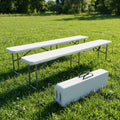 6ft Folding Bench 2-Pack - Portable HDPE Outdoor Picnic Seating
