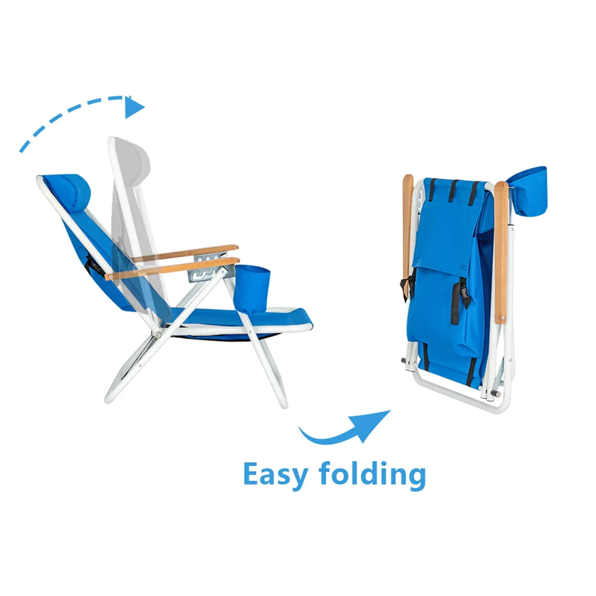 Portable Folding Beach Chair 600D Fabric for Camping & Outdoors