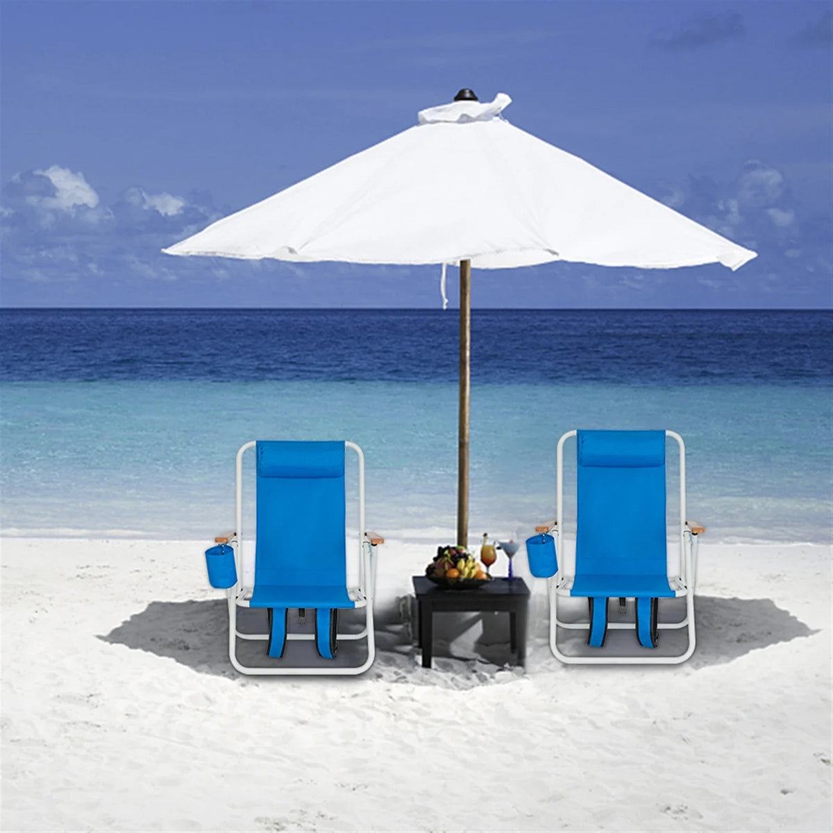 Portable Folding Beach Chair 600D Fabric for Camping & Outdoors