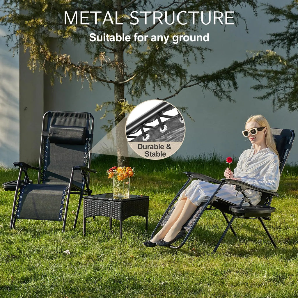 Zero Gravity Recliner Portable Textilene Chair for Patio & Camping