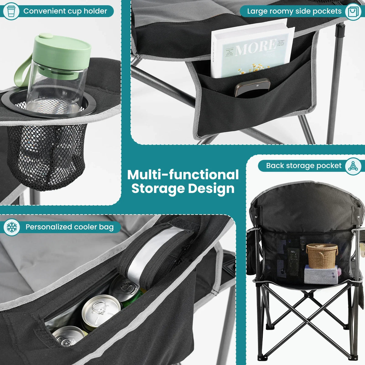 Heavy Duty Camping Chair Padded Steel Frame for Outdoor Adventure