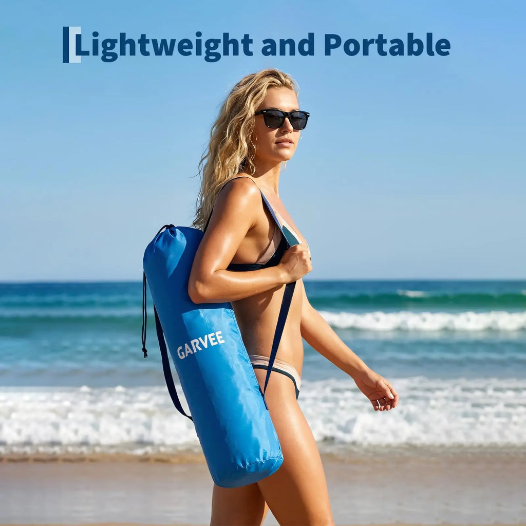 2-Pack Low Folding Beach Chairs - Heavy Duty Portable Camping Chairs