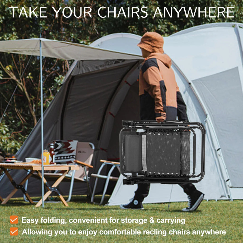 Zero Gravity Recliner Portable Textilene Chair for Patio & Camping