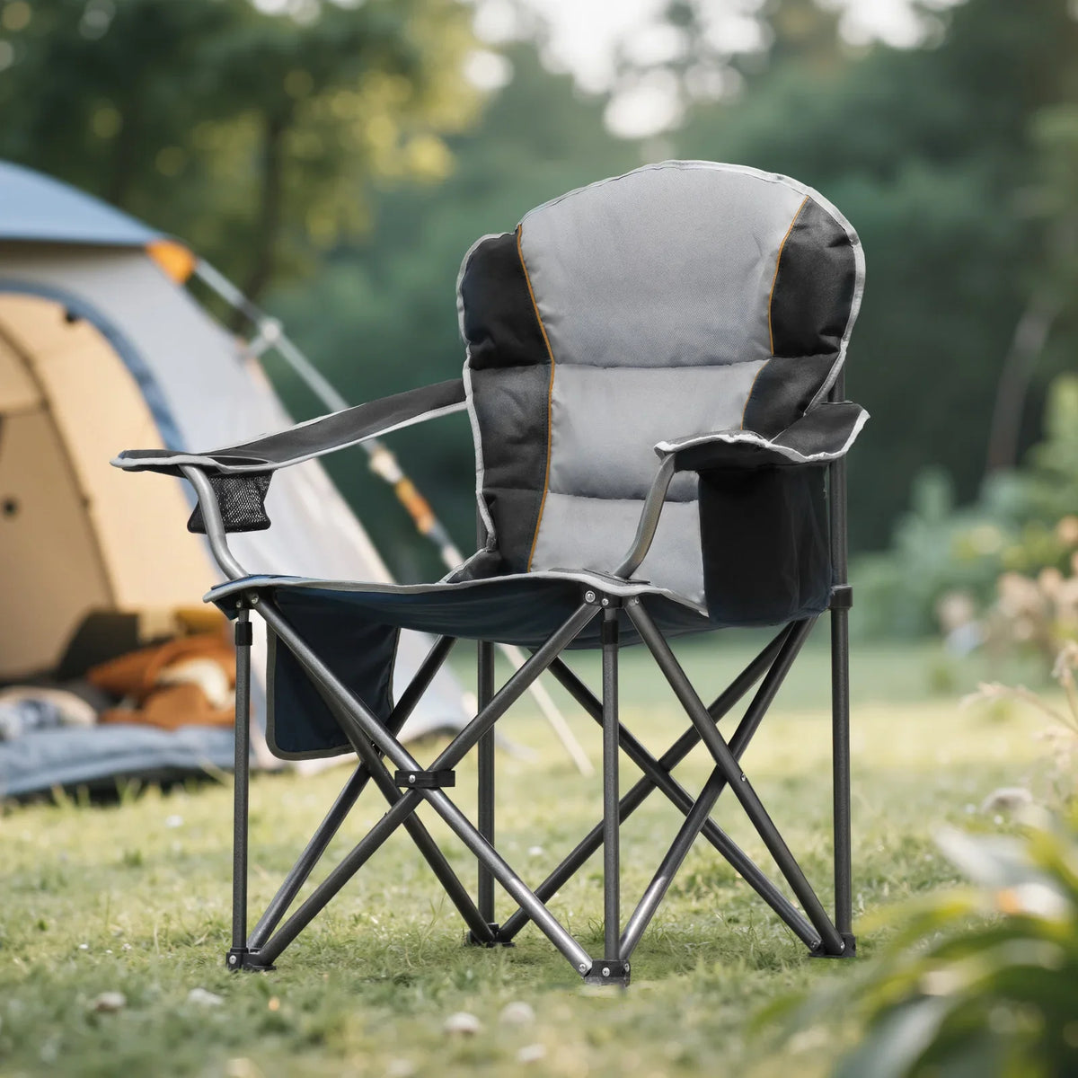Heavy Duty Camping Chair Padded Steel Frame for Outdoor Adventure