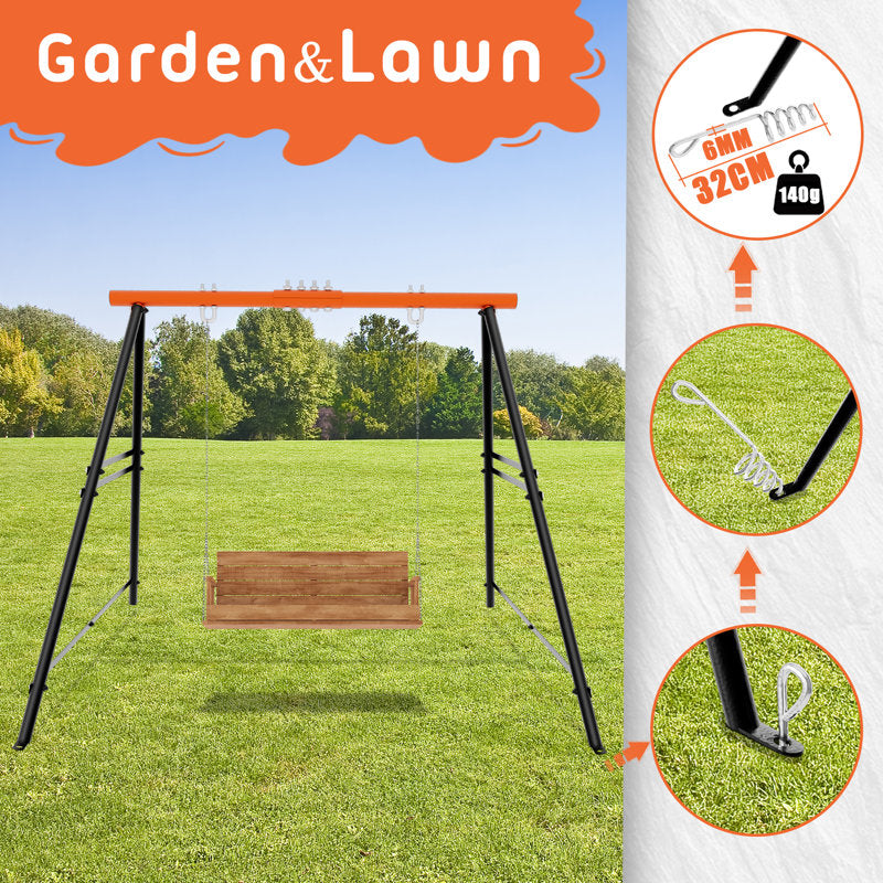 Heavy Duty Metal A-Frame Swing Stand for Backyard & Indoor Use